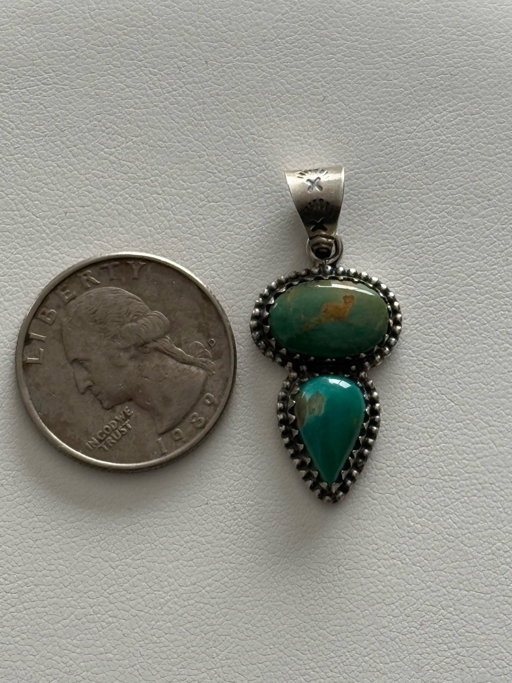 Southwest Handmade | Sterling Silver | Royston Turquoise Drop Pendant
